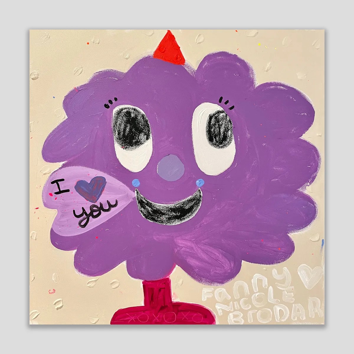 Fanny Brodar - I Love You, 2022, Acrylic and oil stick on canvas