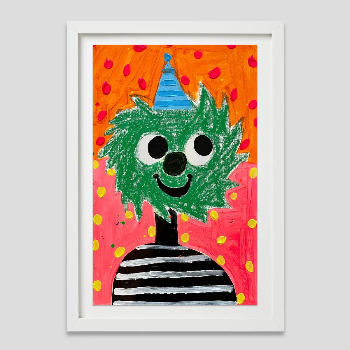 Fanny Brodar - Mr Stripes, 2022, Acrylic and oil stick on heavyweight paper
Framed in a 1 in white from with a ¾ in float