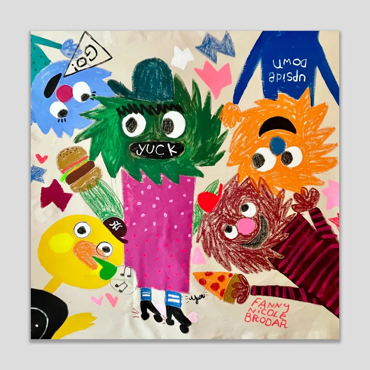 Fanny Brodar - The Upside Down, 2022, Acrylic, oil stick, and spray paint on canvas