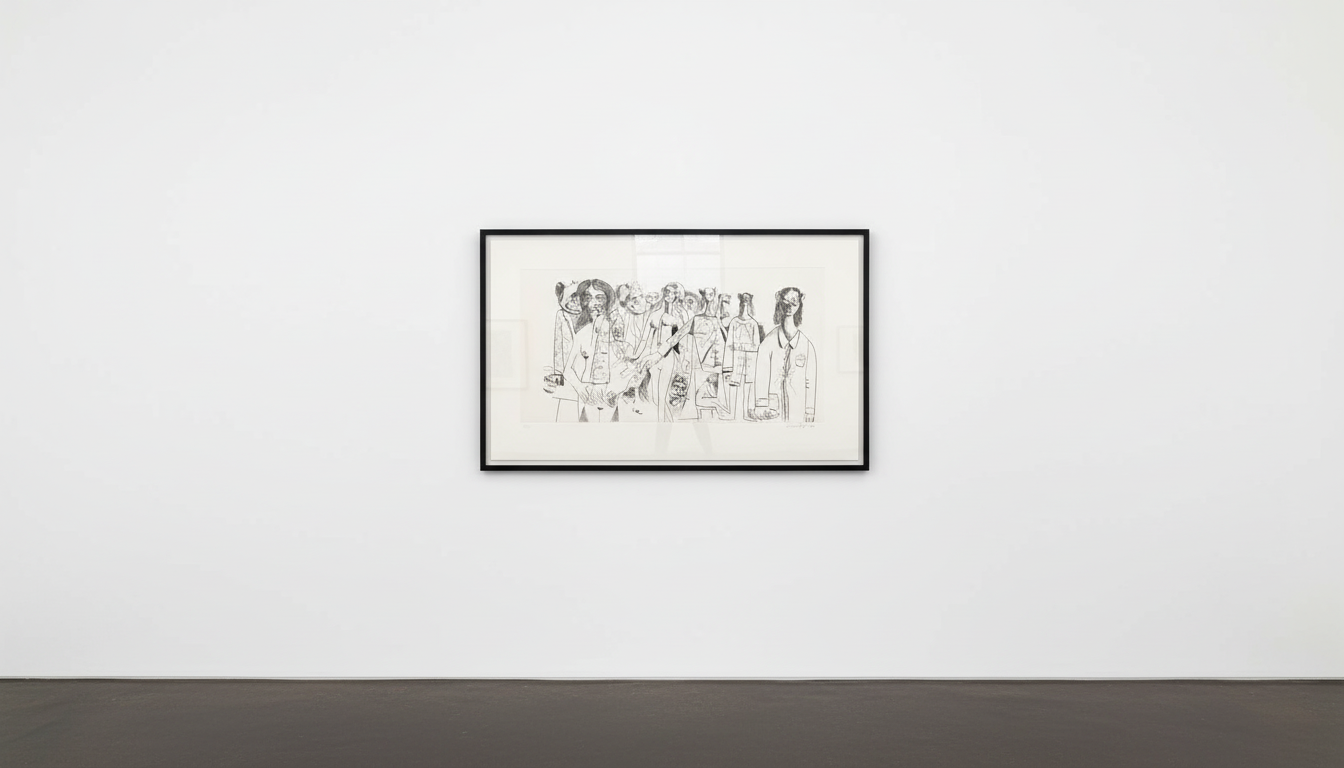 George Condo - Imaginary Crowd, 2001, Drypoint