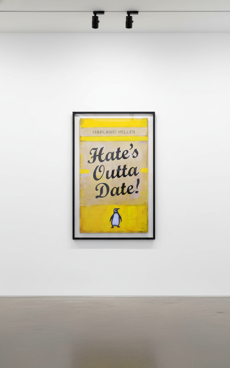 Harland Miller - Hate’s Outta Date (Yellow), 2022, Screen print on paper
Signed and numbered by the artist