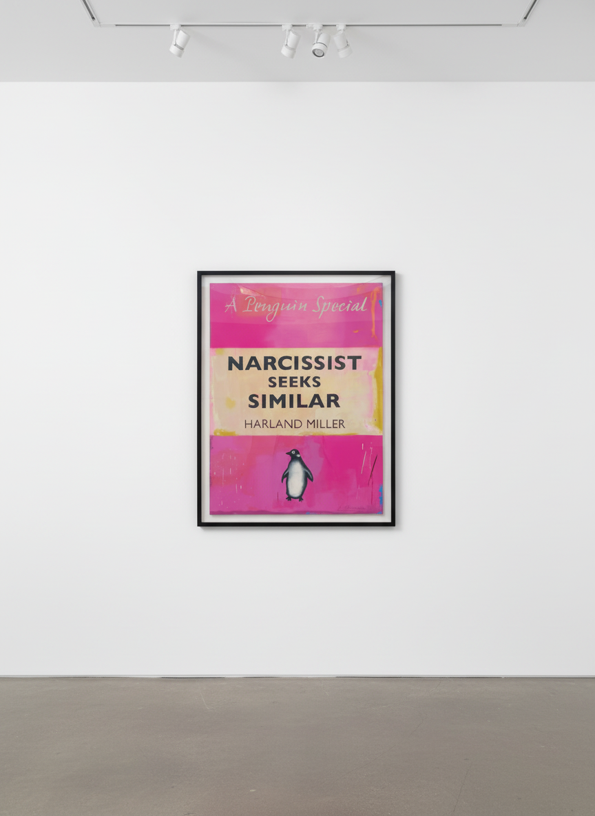 Harland Miller - Narcissist Seeks Similar (Large), 2021, Etching and relief printing with each Penguin hand-finished by th...