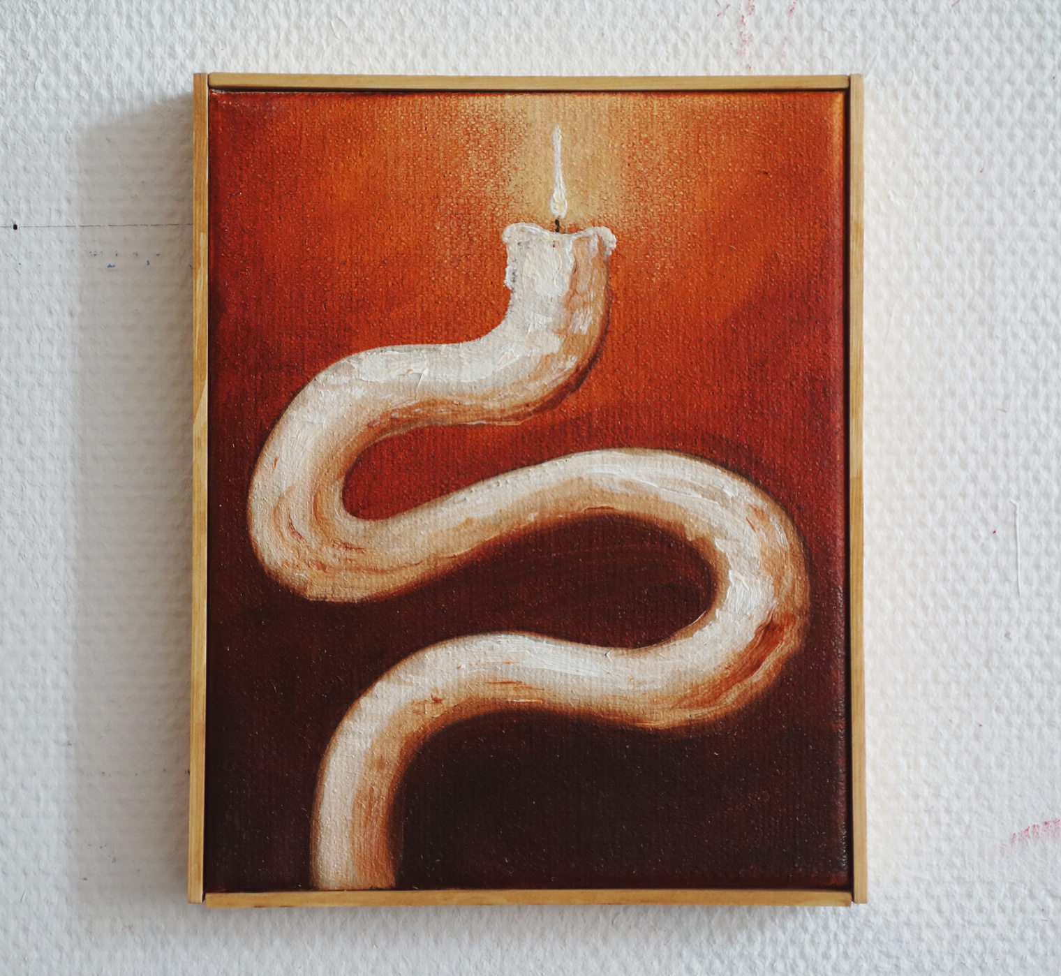 Hugo Baudouin - Brown Curvy Candle #2, 2026, Oil on Linen
