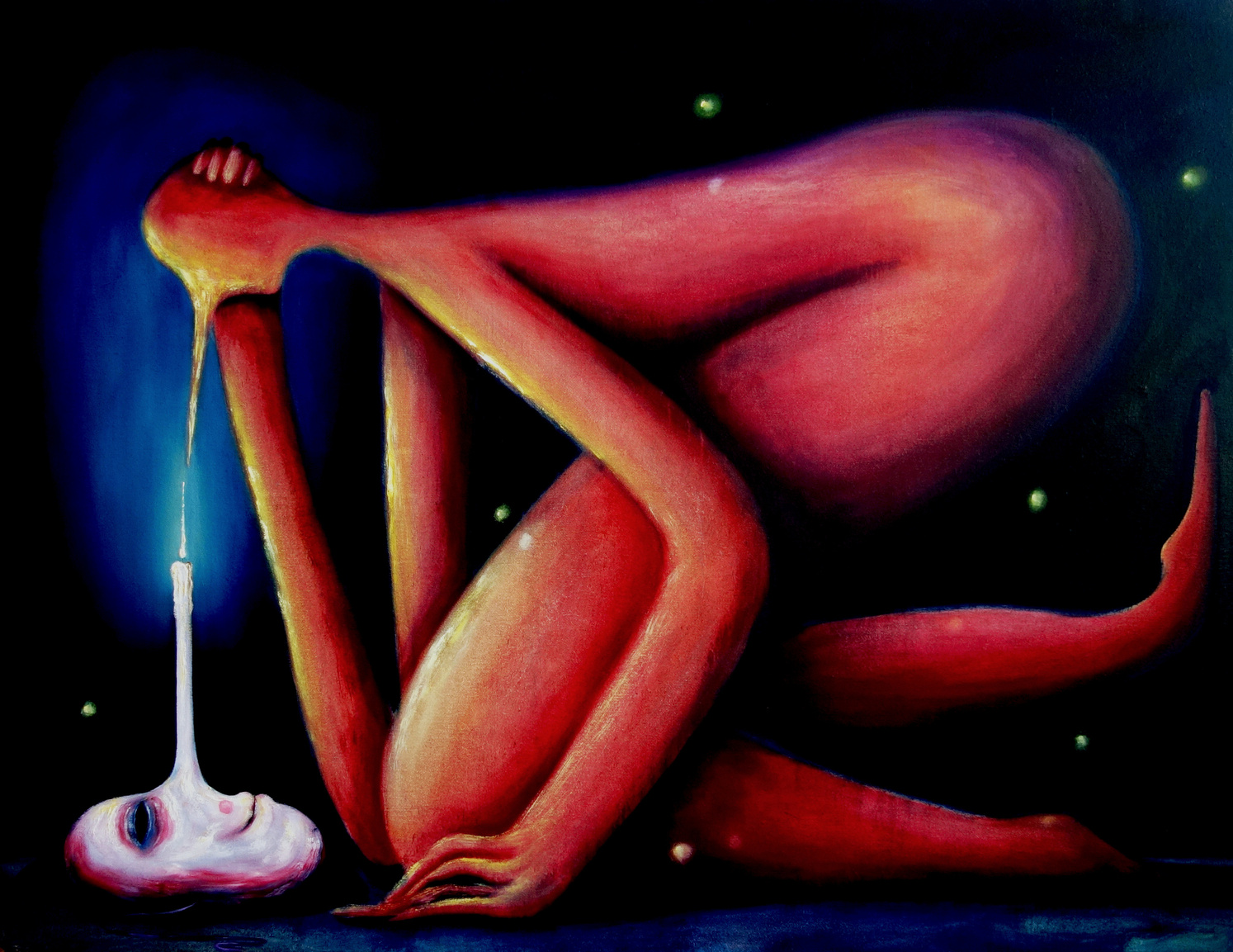 Hugo Baudouin - Face Off, 2026, Oil on Jute