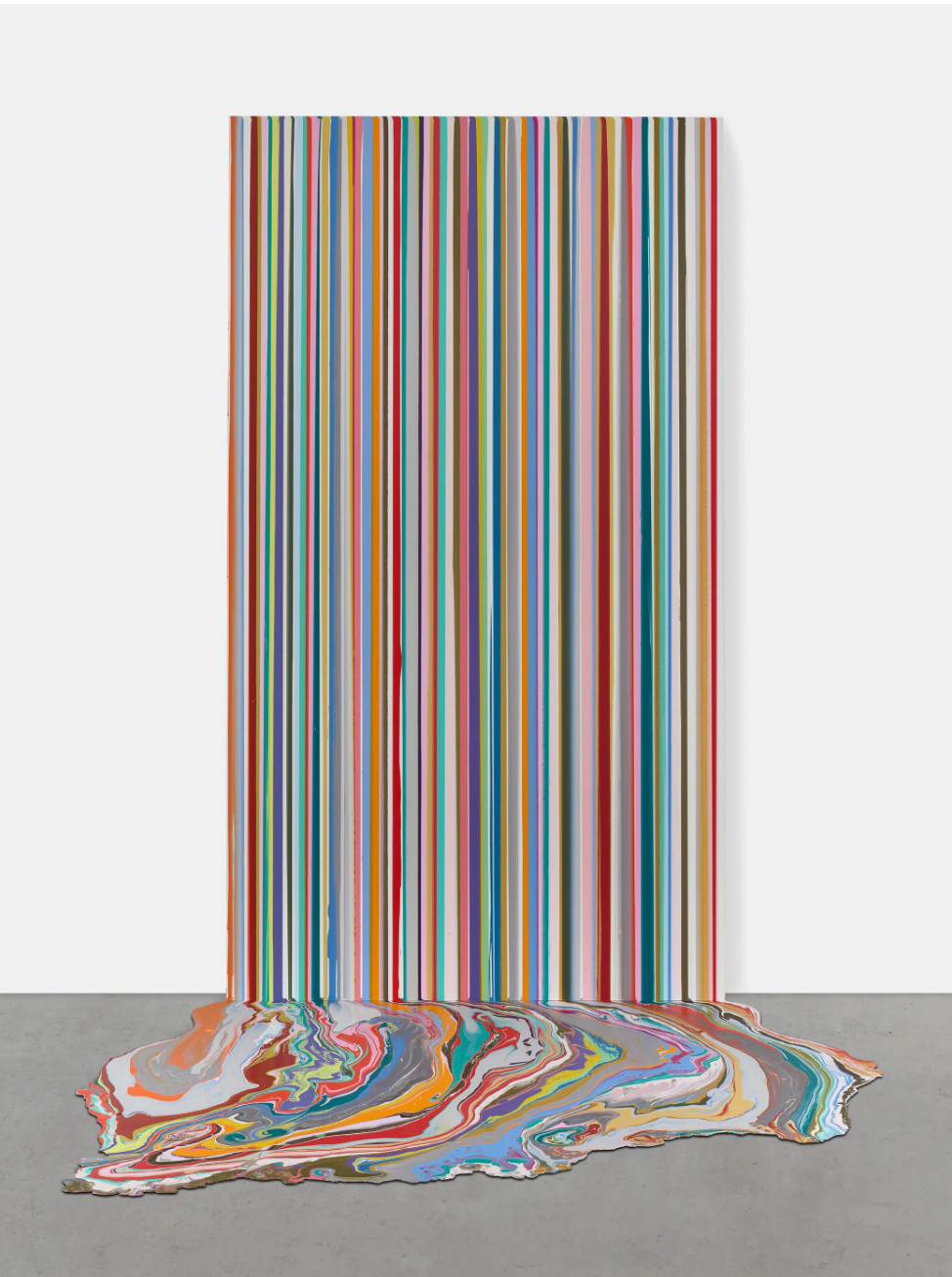 Ian Davenport - Beato, 2024, acrylic on stainless steel mounted onto aluminum panel