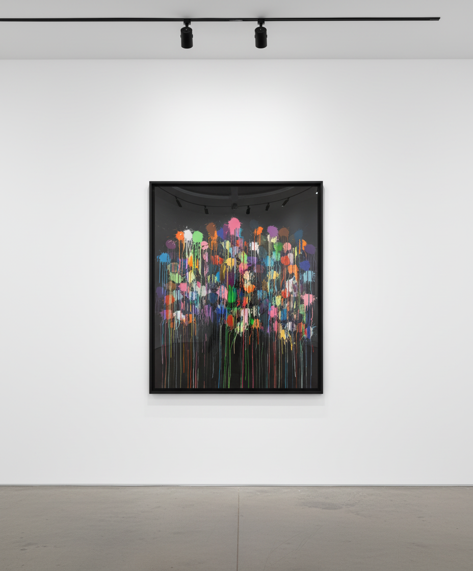 Ian Davenport - Colour Splat Bang, 2019, Screenprint in 28 colors on Somerset paper