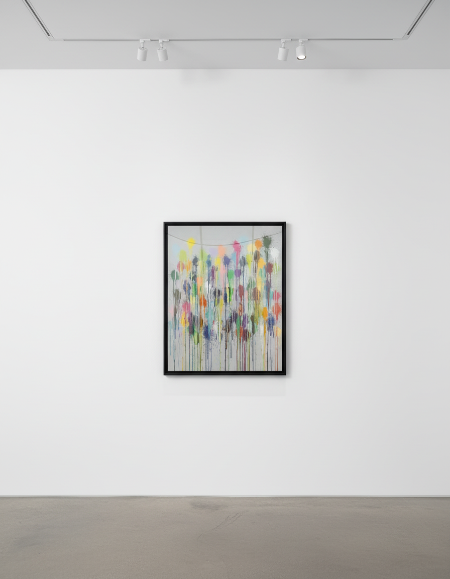 Ian Davenport - Colour Splat Fizz, 2019, Screenprint in 28 colors on Somerset paper