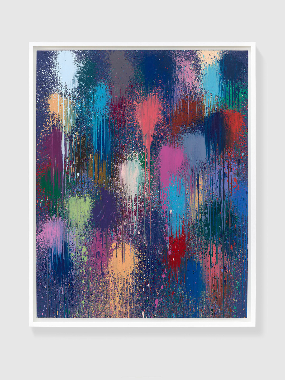 Ian Davenport - Dark Blue Flare, 2022, Acrylic on paper