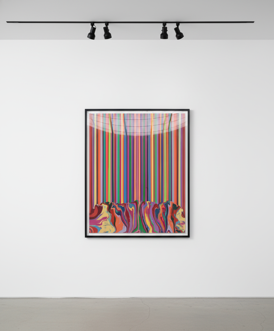 Ian Davenport - Enfold, 2022, Acrylic on aluminium mounted onto aluminium panel