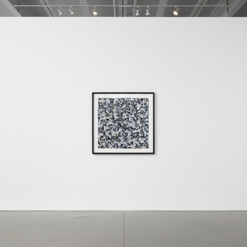 Ian Davenport - Splatter: Greys, Blacks and Whites, 2018, Acrylic on aluminum