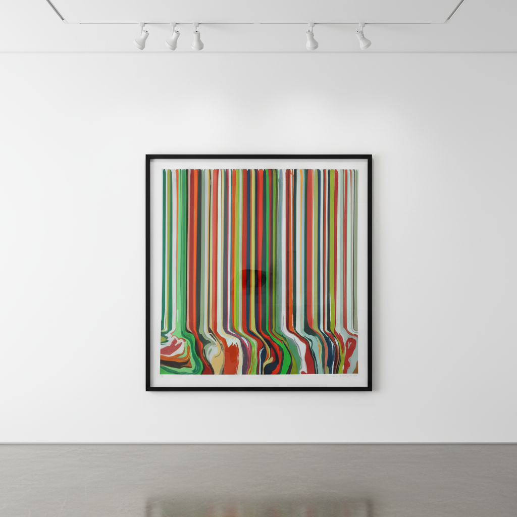 Ian Davenport - Spring, 2018, Acrylic on aluminum (six panels with additional floor section)