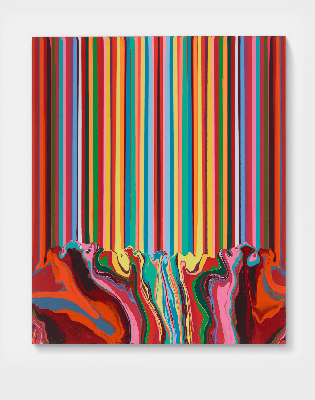 Ian Davenport - The Bottom is The Top, 2024, acrylic on stainless steel mounted onto aluminum panel