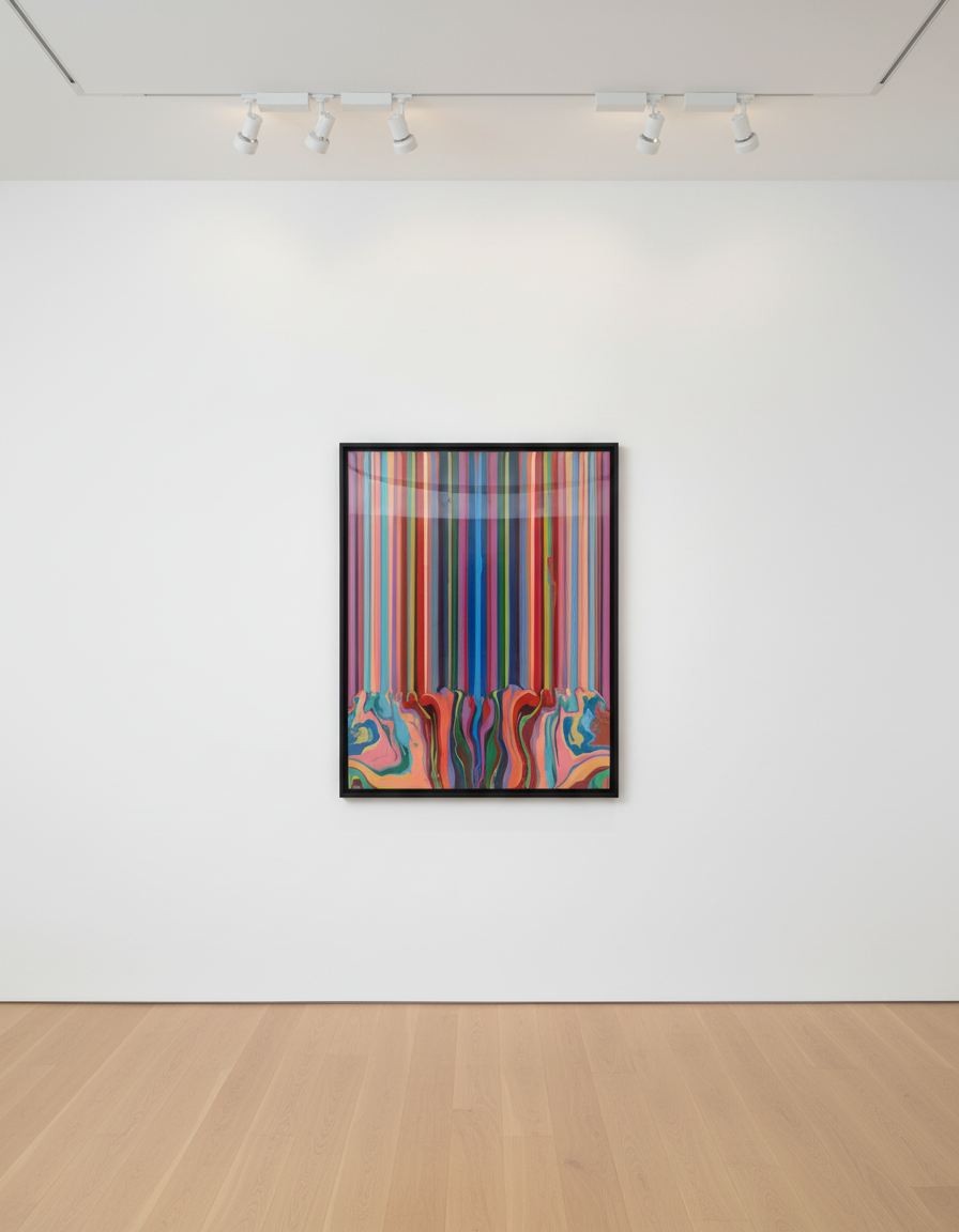 Ian Davenport - Up, 2022, Acrylic on aluminium