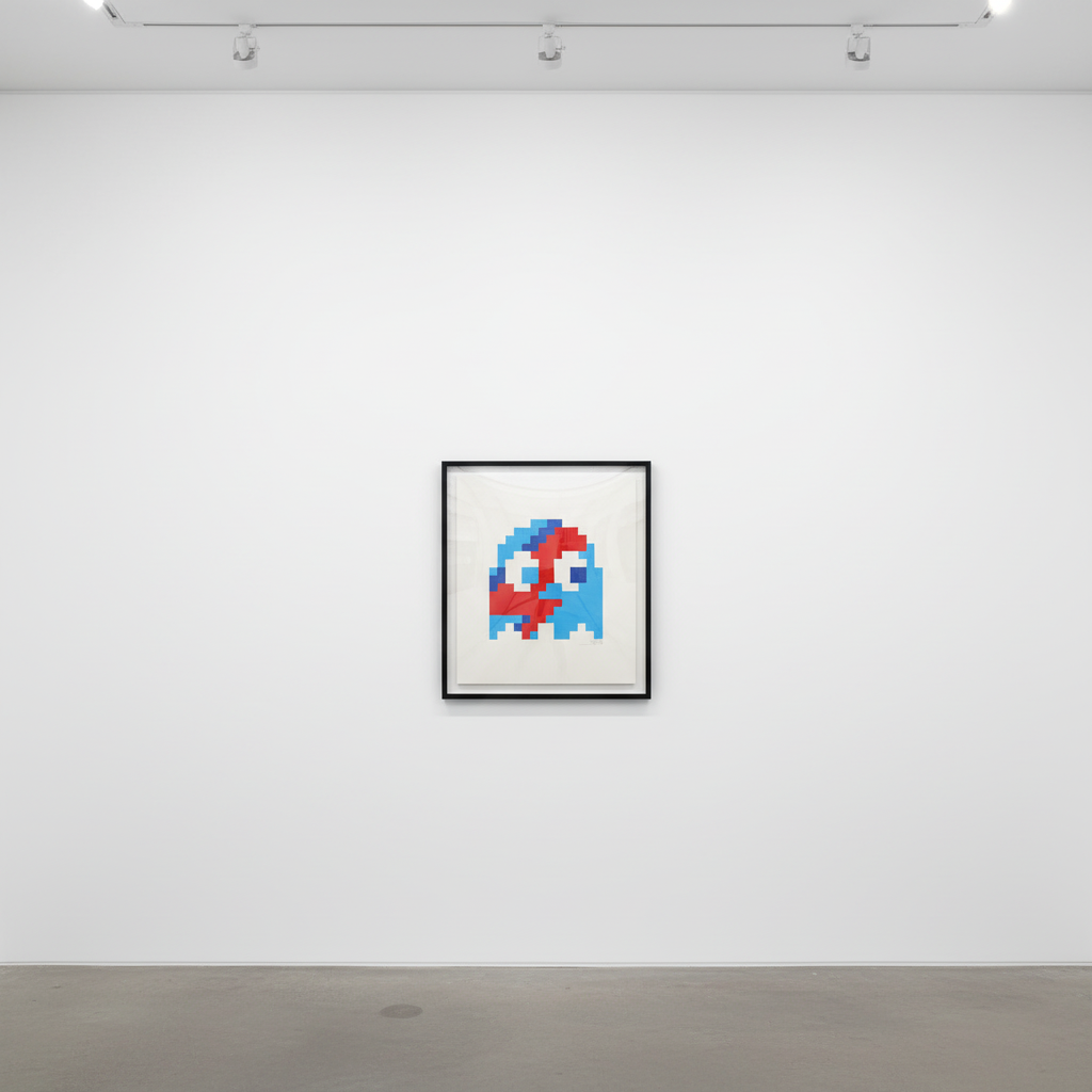 Invader - Aladdin Sane Clyde (Blue), 2014, Hand pulled print