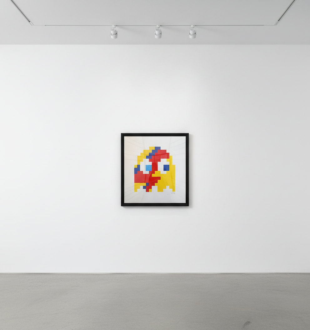 Invader - Aladdin Sane Clyde (Yellow), 2014, Hand pulled print