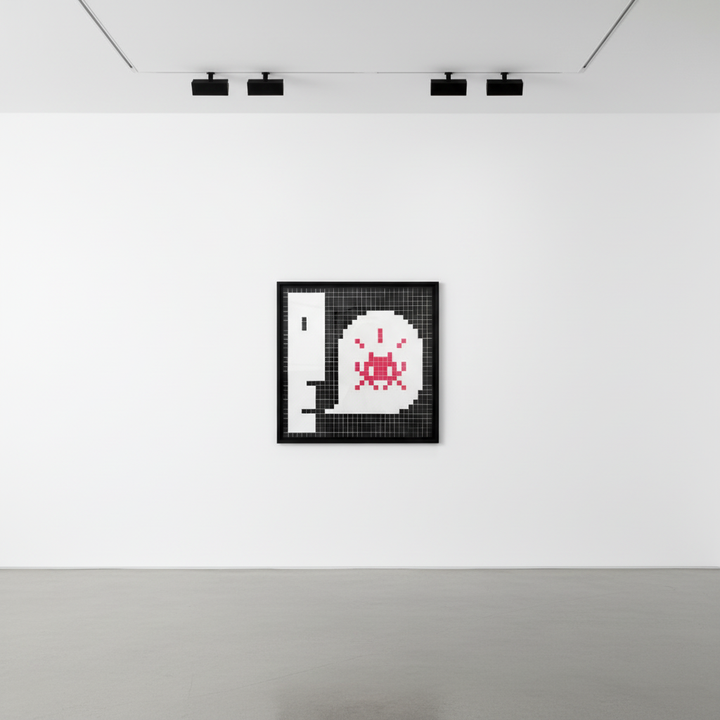 Invader - Alert : System Infected (Blue), 2021, Silkscreen