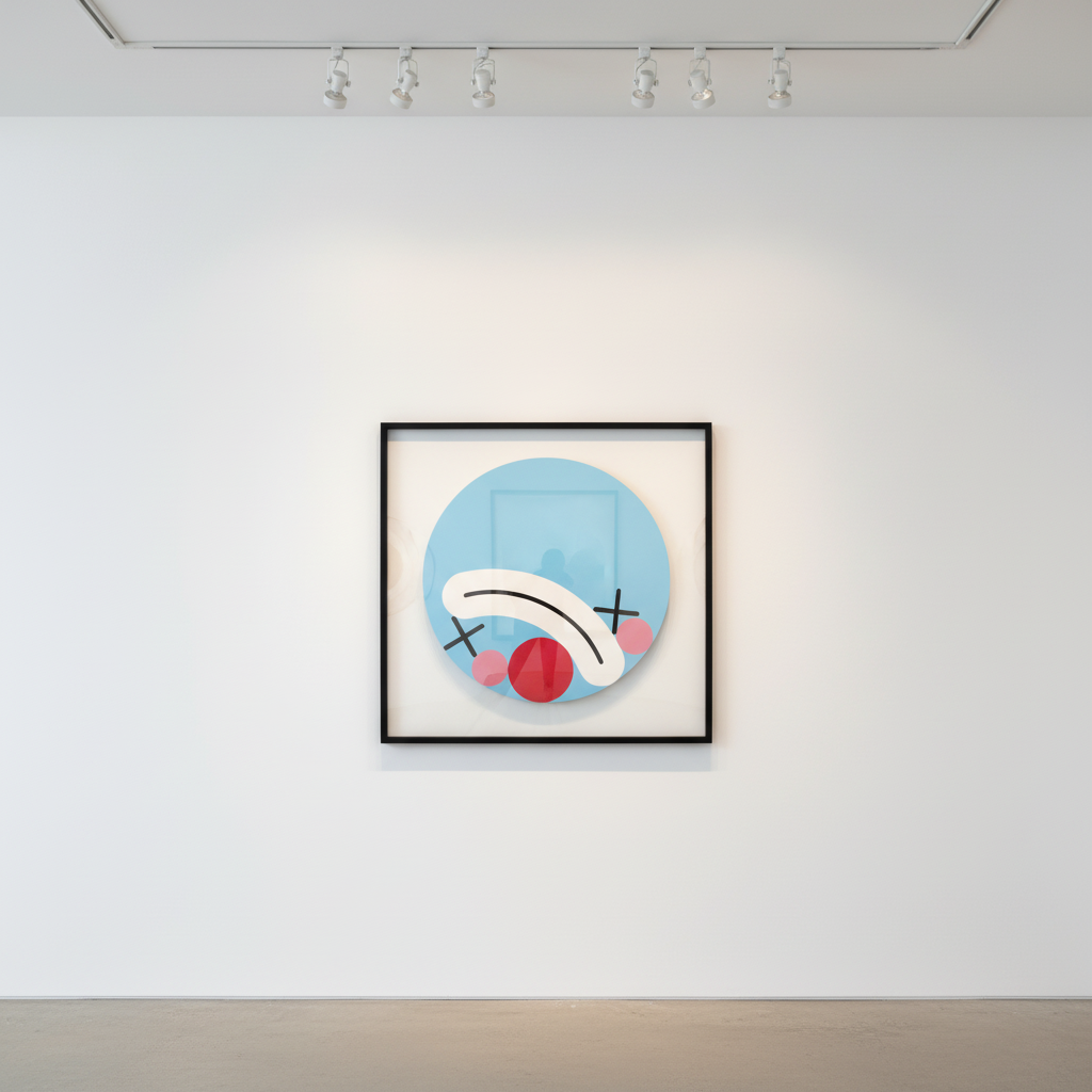 James Joyce - Clown Series (Blue), 2024, Gloss paint on wood panel