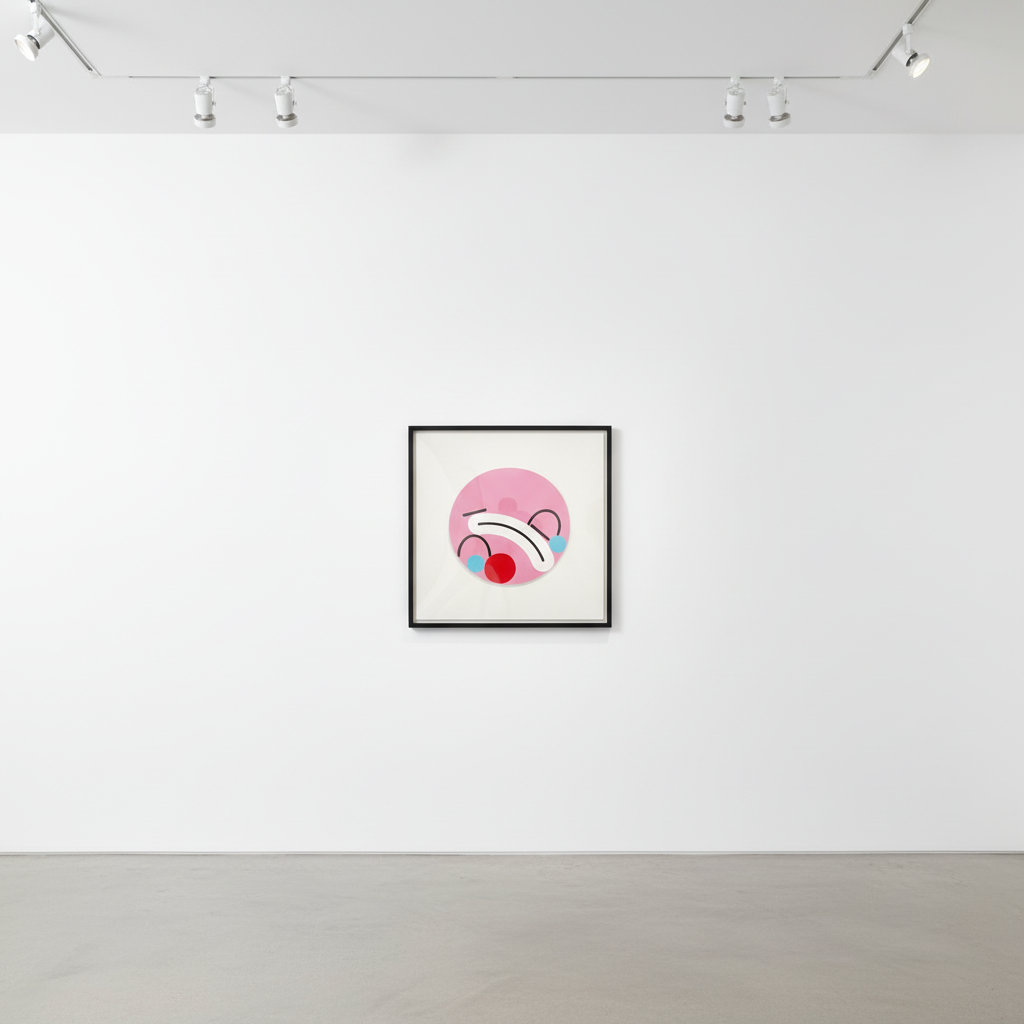 James Joyce - Clown Series (Pink), 2021, Gloss paint on wood panel