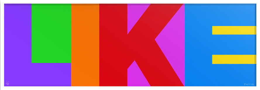 James Joyce - Like (Purple), 2019, 7 color screen print on Somerset paper 300gsm