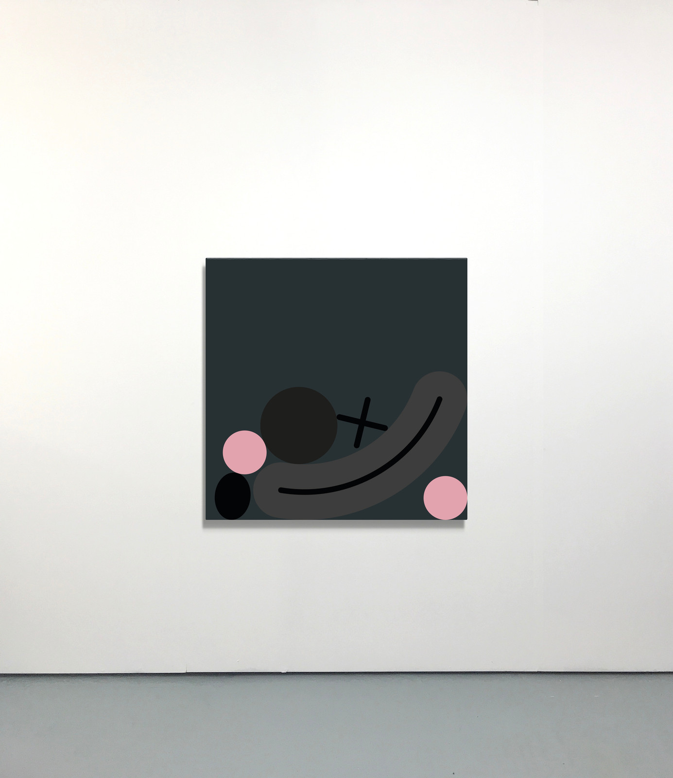 James Joyce - Square Clown (black), 2024, Acrylic on canvas