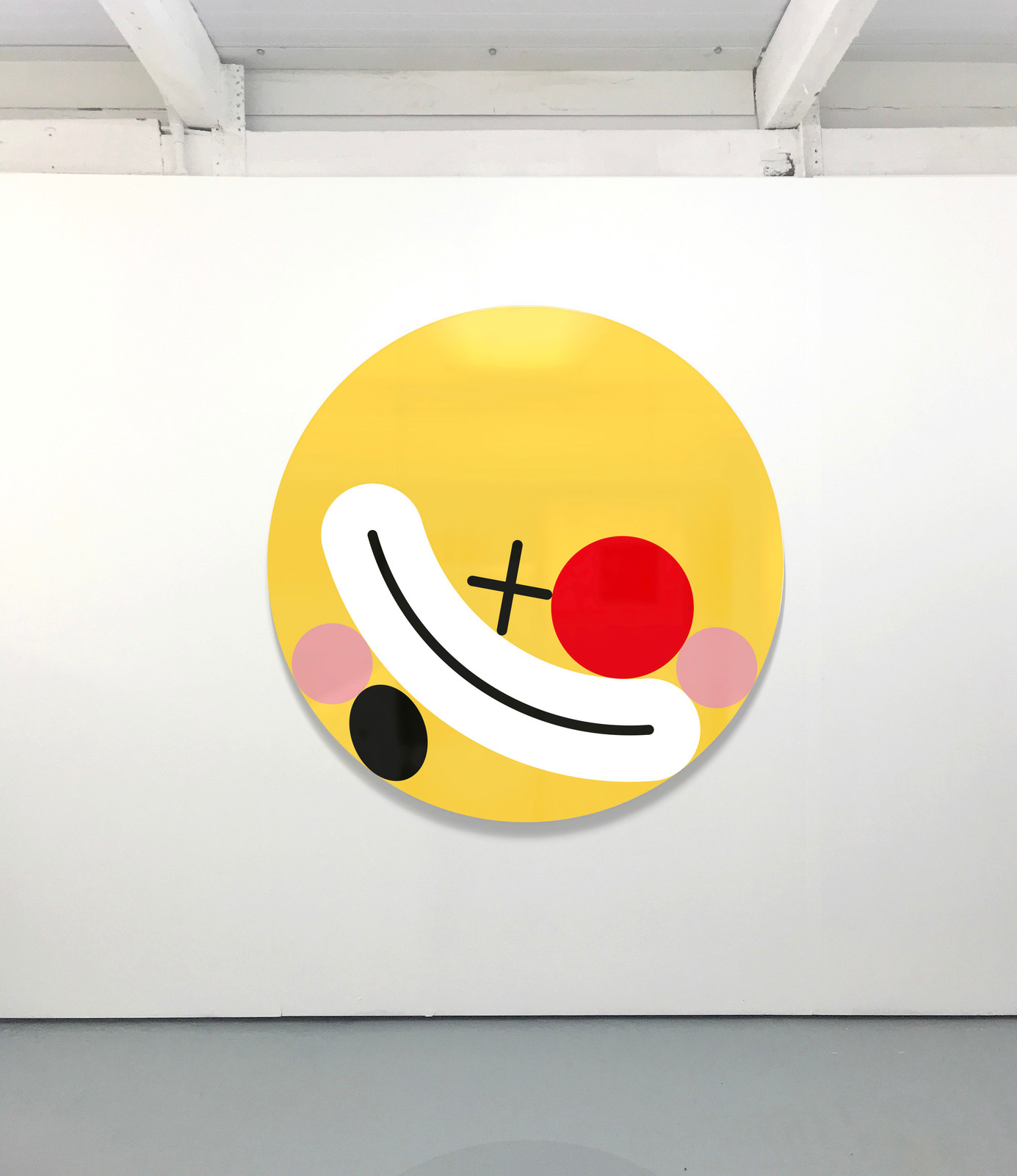 James Joyce - Yellow Clown, 2024, Gloss paint on wood panel
