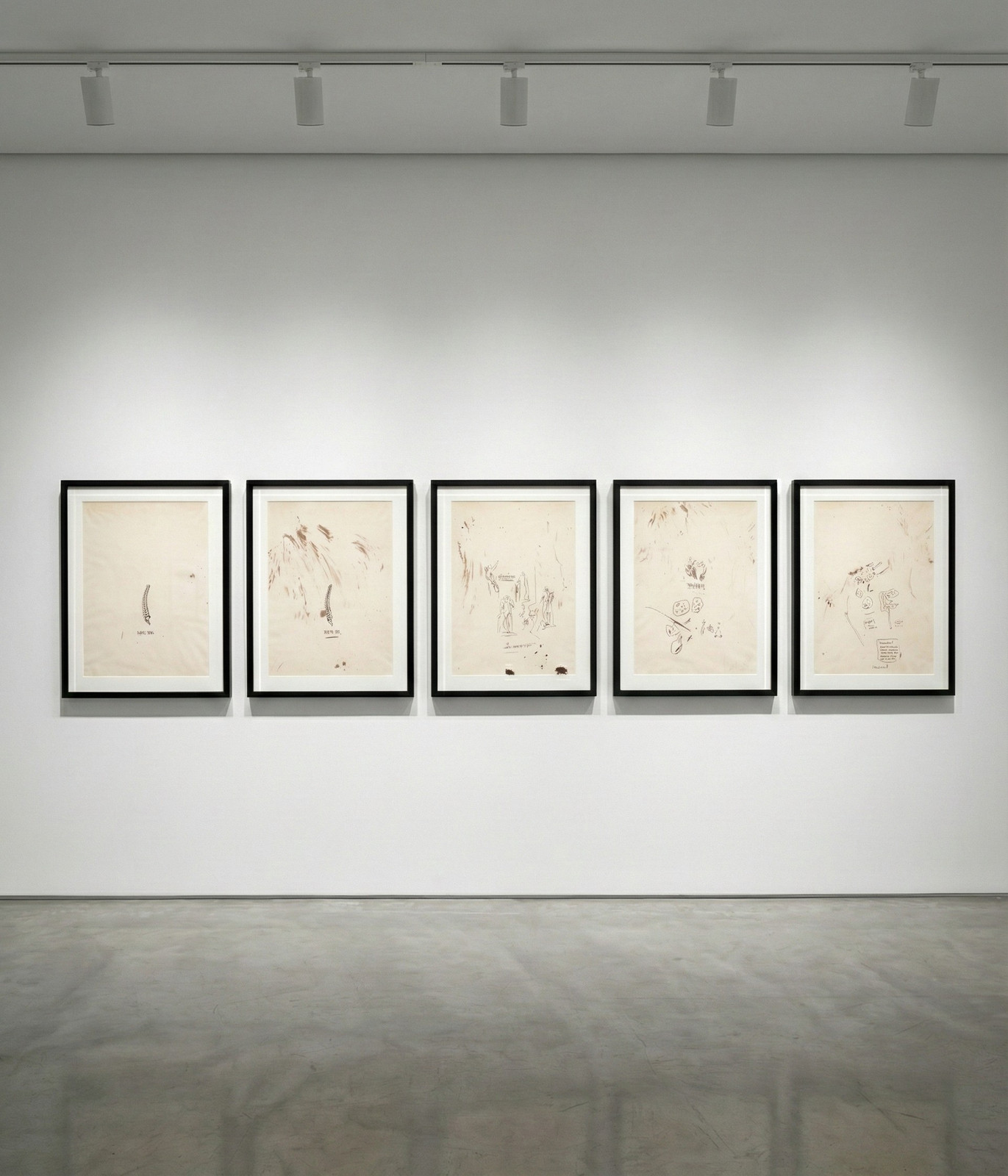 Jean-Michel Basquiat - Untitled (from Leonardo), 1983, The complete set of five screen prints on Okawara paper