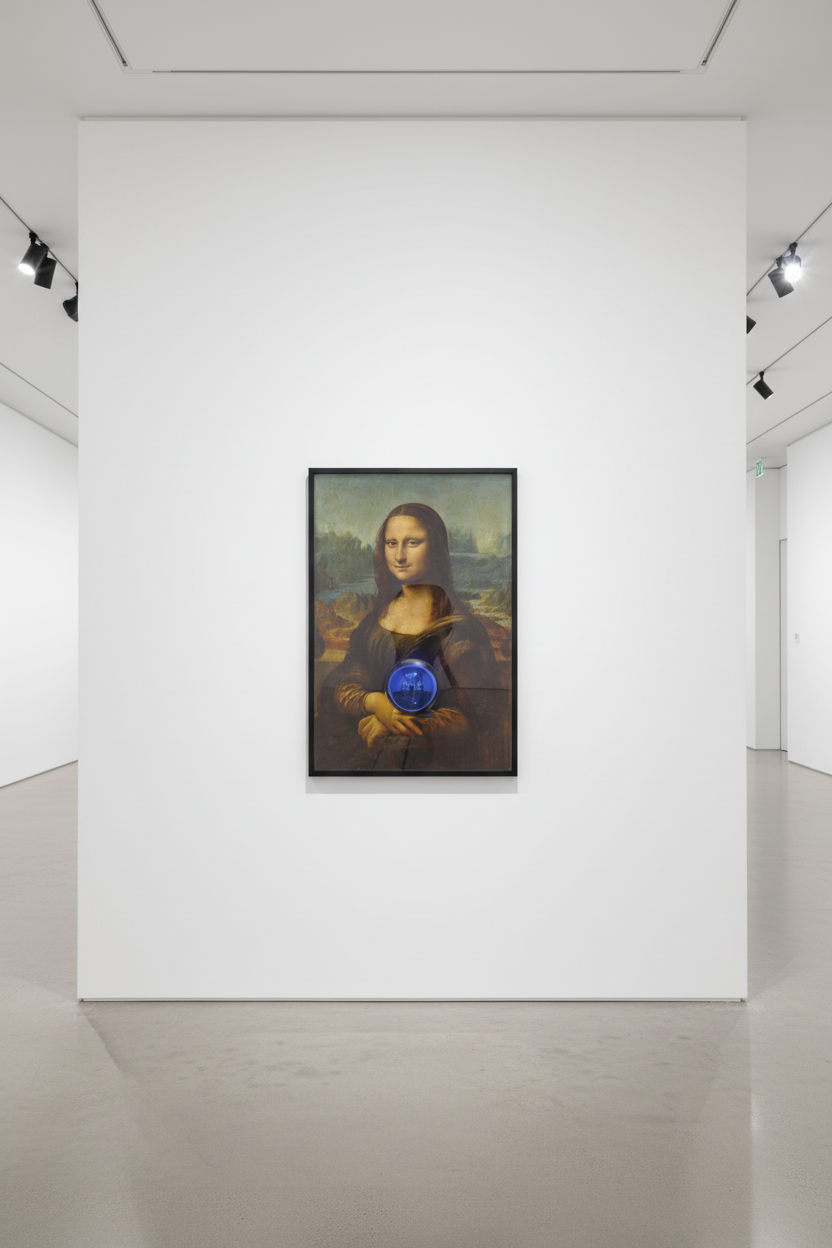 Jeff Koons - Gazing Ball (Da Vinci Mona Lisa), 2016, Archival pigment print on Innova rag paper with mirrored glass