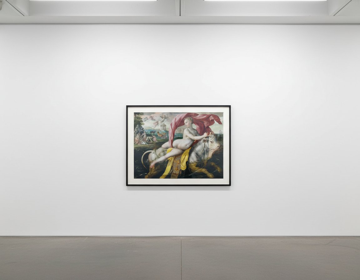 Jeff Koons - Gazing Ball (de Vos Rape of Europa), 2018, Archival pigment print on Innova rag paper, glass