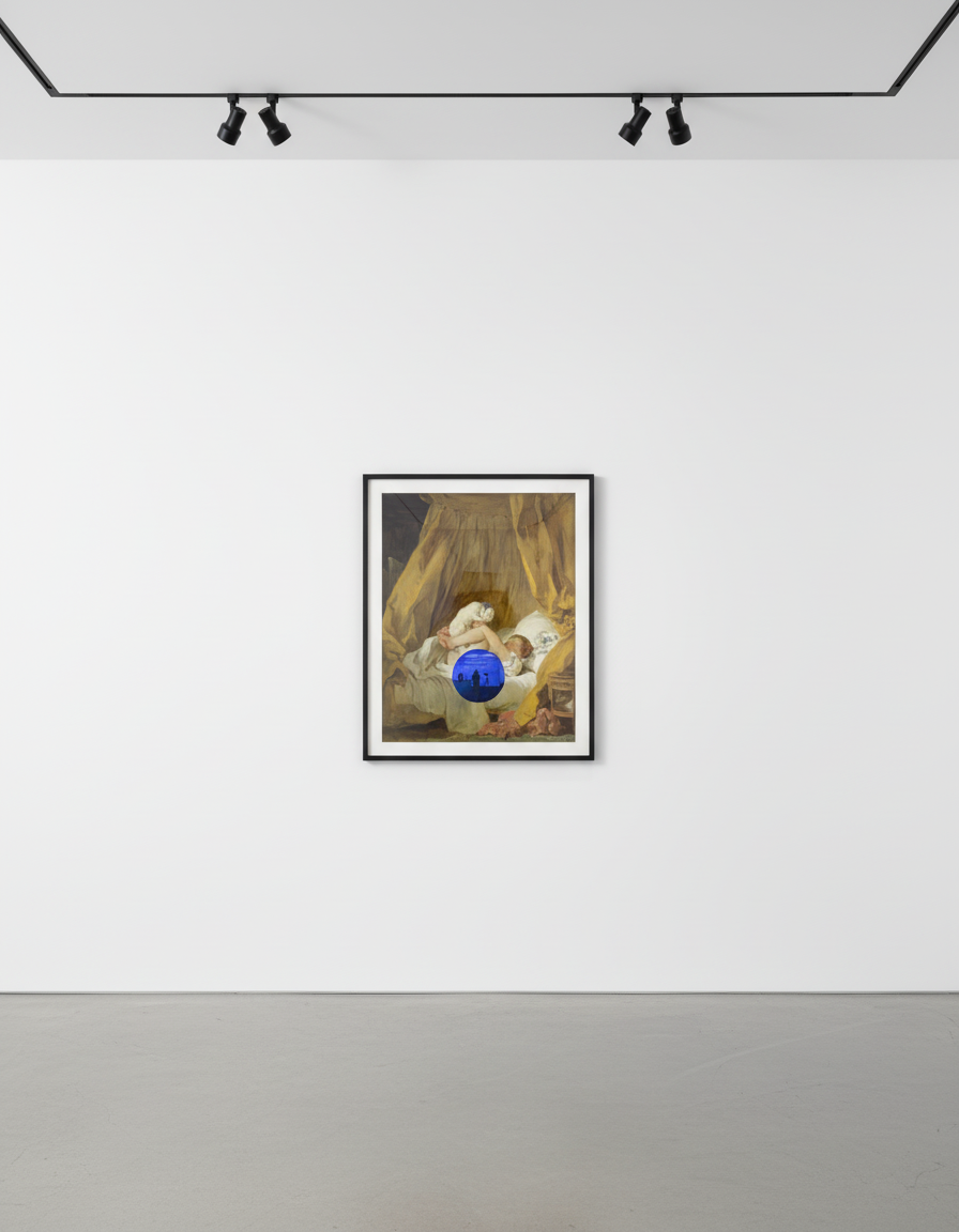 Jeff Koons - Gazing Ball (Fragonard Girl with Dog), 2017, Archival pigment print on Innova rag paper, glass