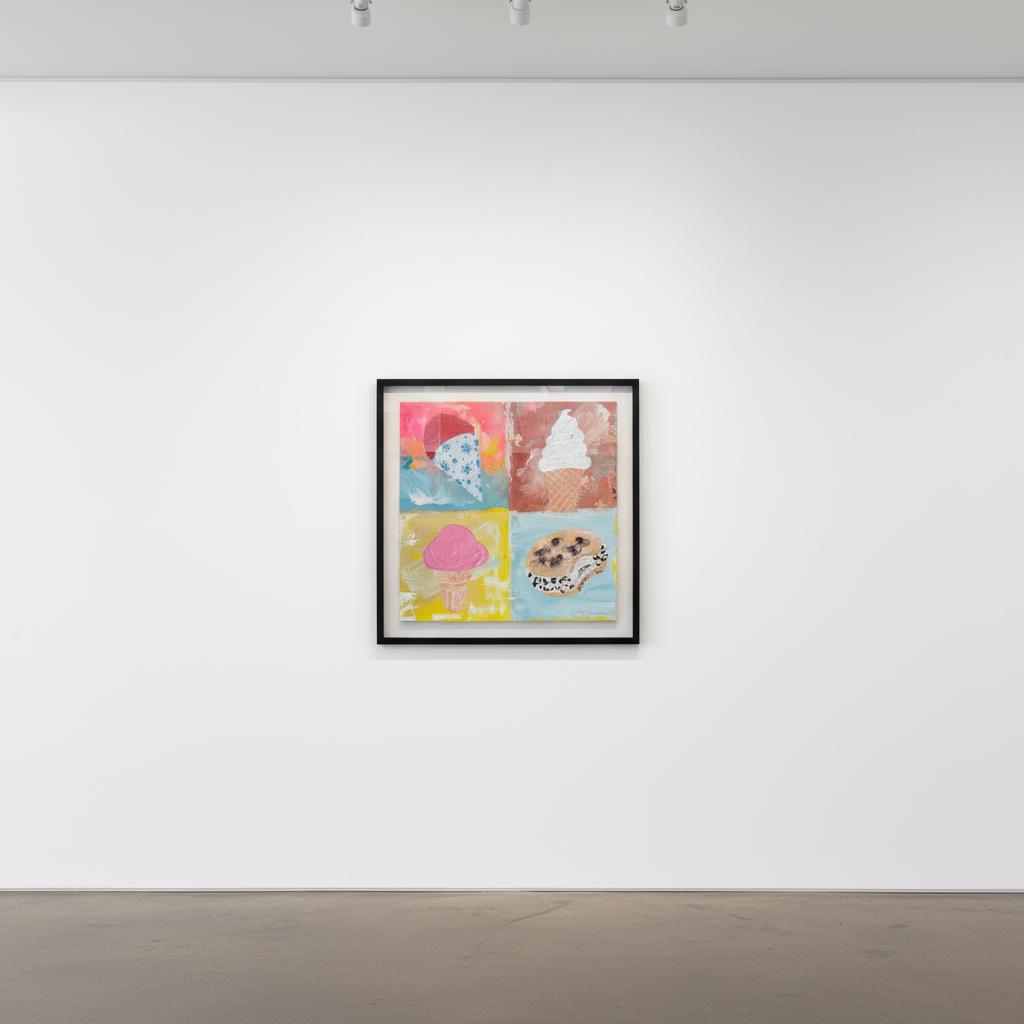 Jojo Anavim - 4 Ice Creams (Pastel), 2024, Acrylic on canvas