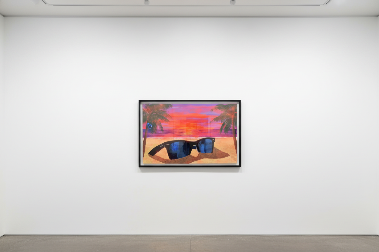 Jojo Anavim - Never Hide, 2022, Acrylic, Sand, Reflective Foil, Diamond Dust, and Spray Paint on Wood Panel