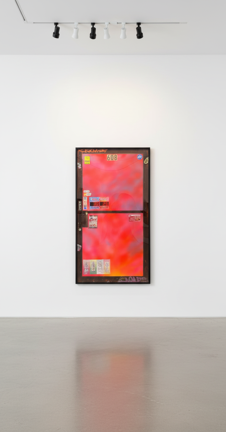 Jojo Anavim - No. 608, 2023, Acrylic, Offset, Spray Paint and Collage on Canvas