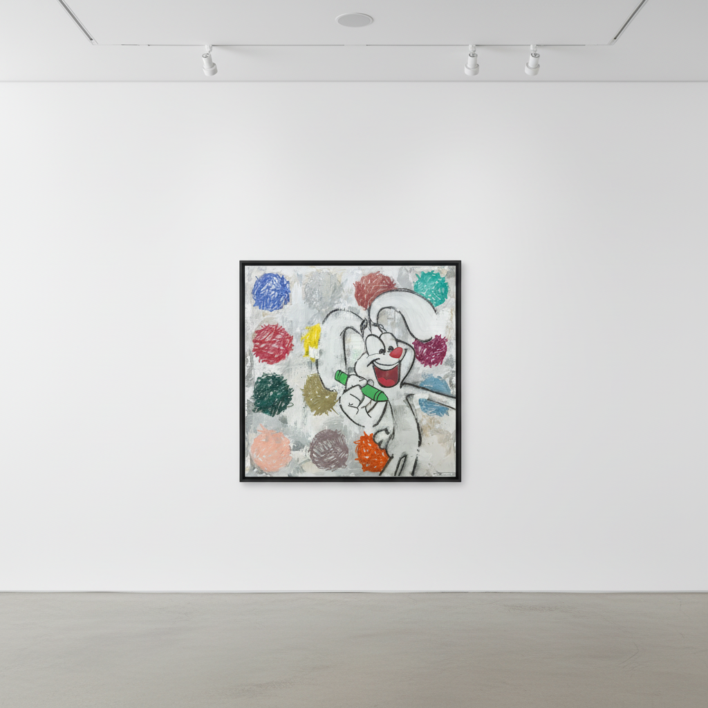 Jojo Anavim - Silly Rabbit, 2024, Acrylic and oil stick on canvas