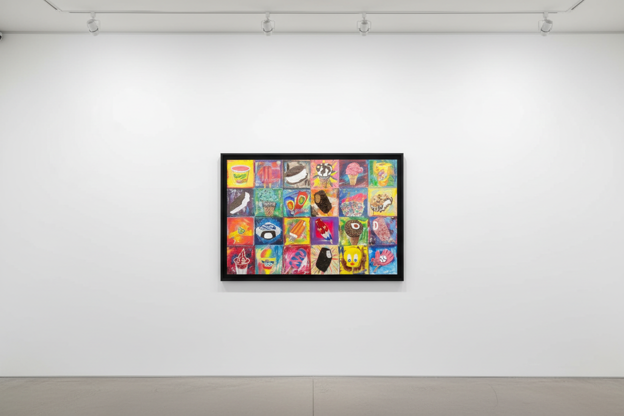 Jojo Anavim - Softee Menu, 2022, Mixed Media On Canvas