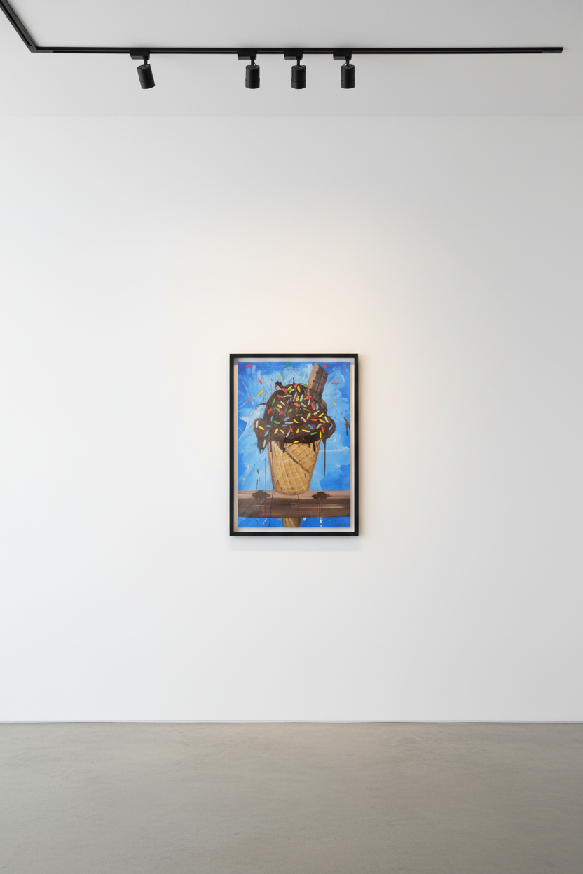 Jojo Anavim - Sprinkle Cone, 2022, Acrylic and Clay 'Sprinkles' on Canvas