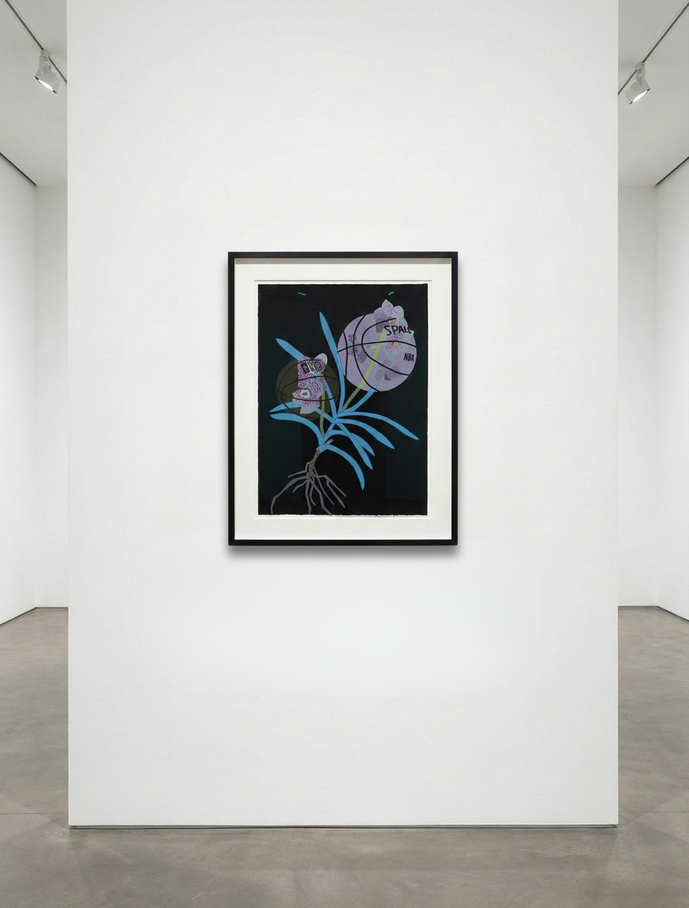 Jonas Wood - Double Basketball Orchid 2 (state III), 2020, 26 color lithograph printed on white Rives BFK