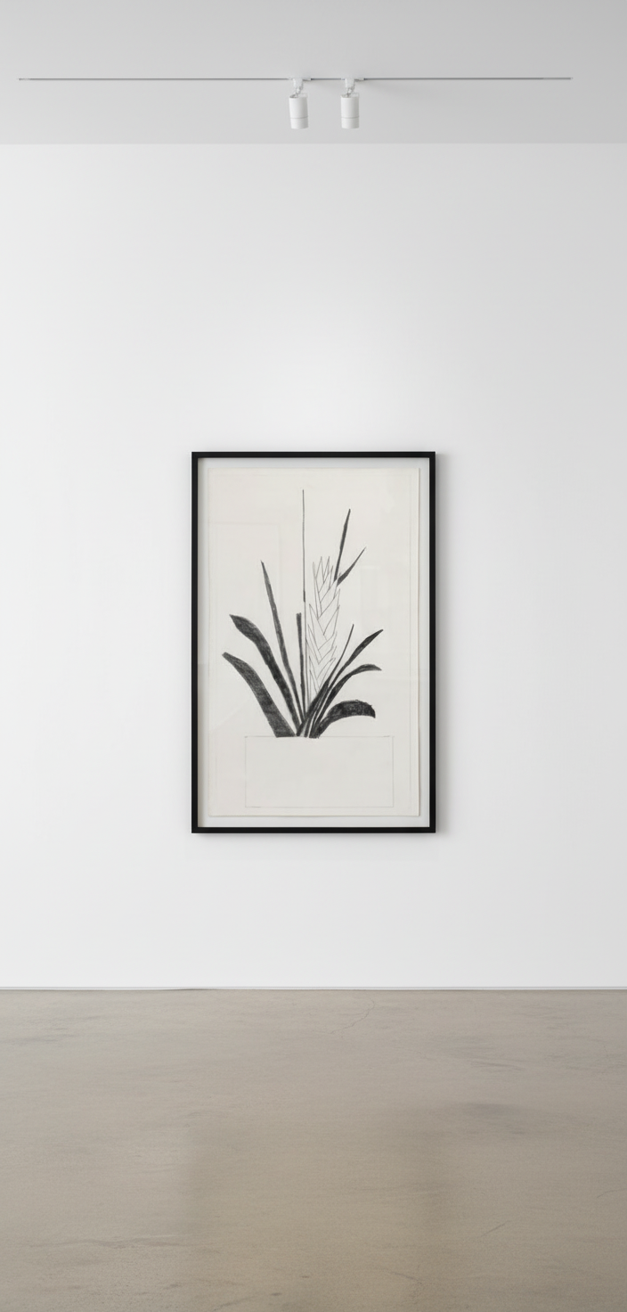 Jonas Wood - Large Bromeliad, 2011, Graphite on paper
