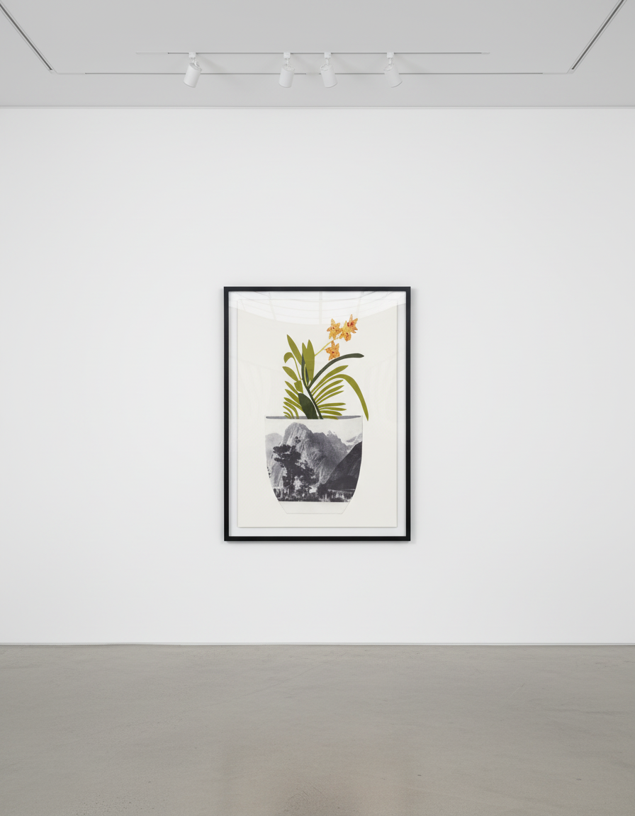 Jonas Wood - Untitled (Yellow Orchid Pot), 2014, Lithograph and screenprint