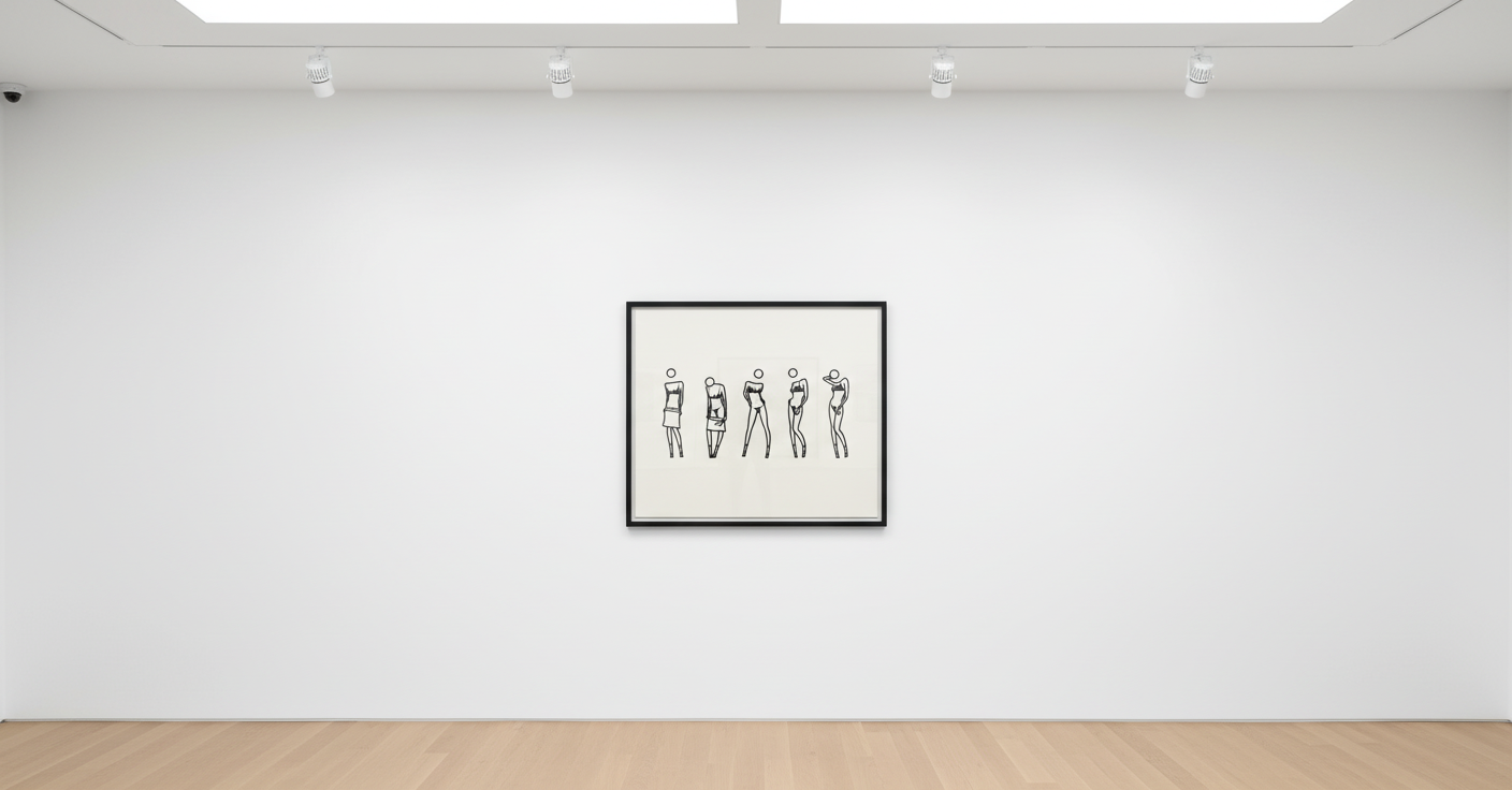 Julian Opie - Bijou Gets Undressed 6, 2004, Screenprint, on Fedrigoni Sirio paper, with full margins.