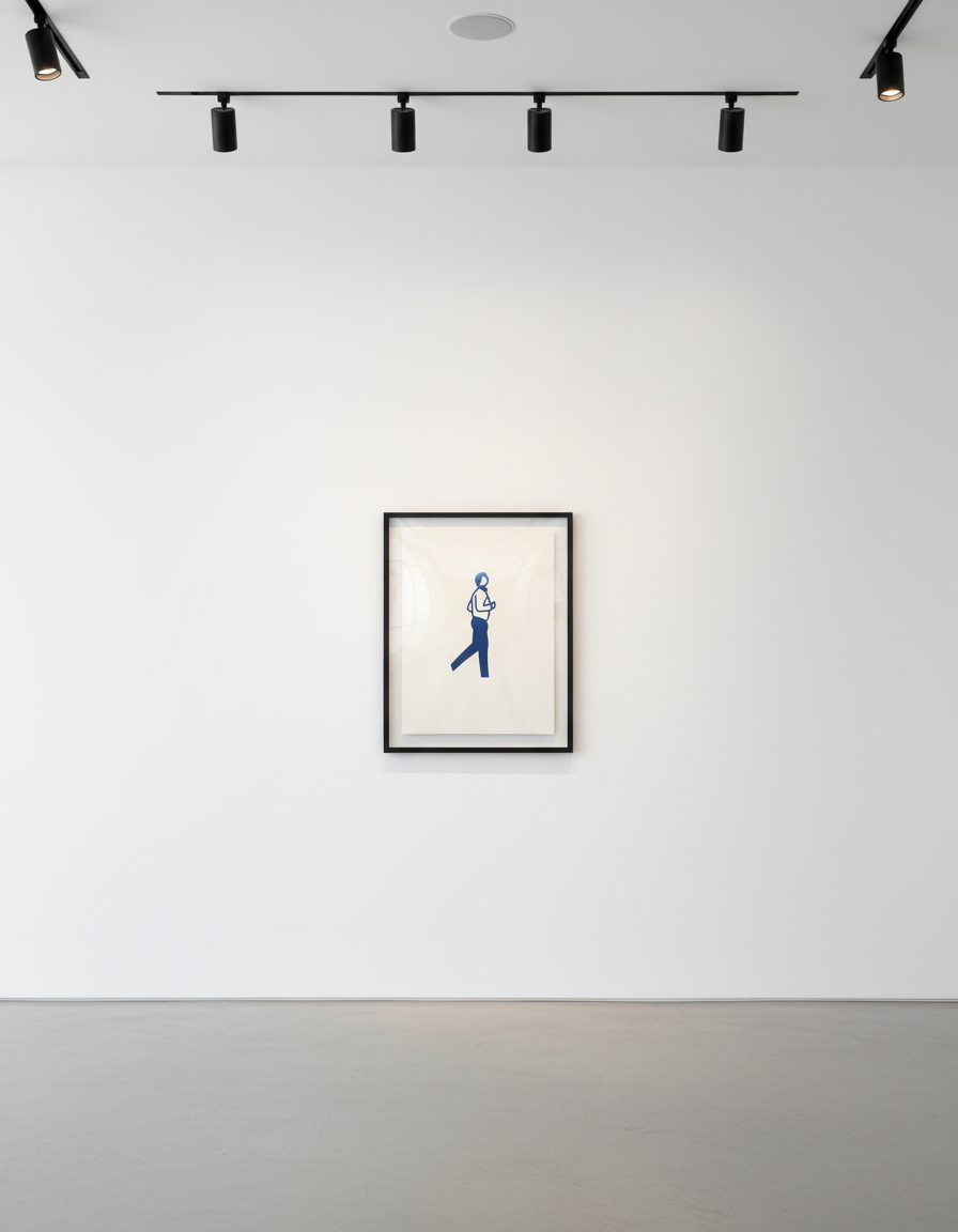 Julian Opie - Clive (Running People), 2020, Anodized aluminum on corian base