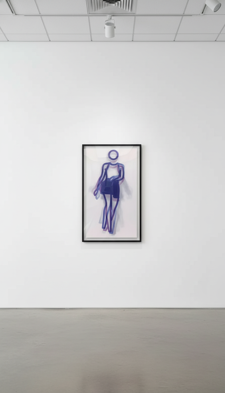 Julian Opie - Dance 1, 2023, Lenticular acrylic panel, mounted onto white acrylic