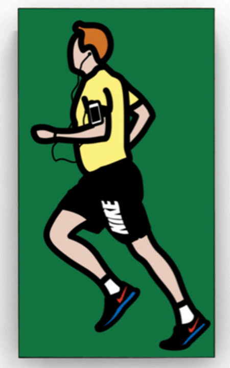 Julian Opie - Estate Agent Runner, 2015, Continuous computer animation on 46" LCD screen