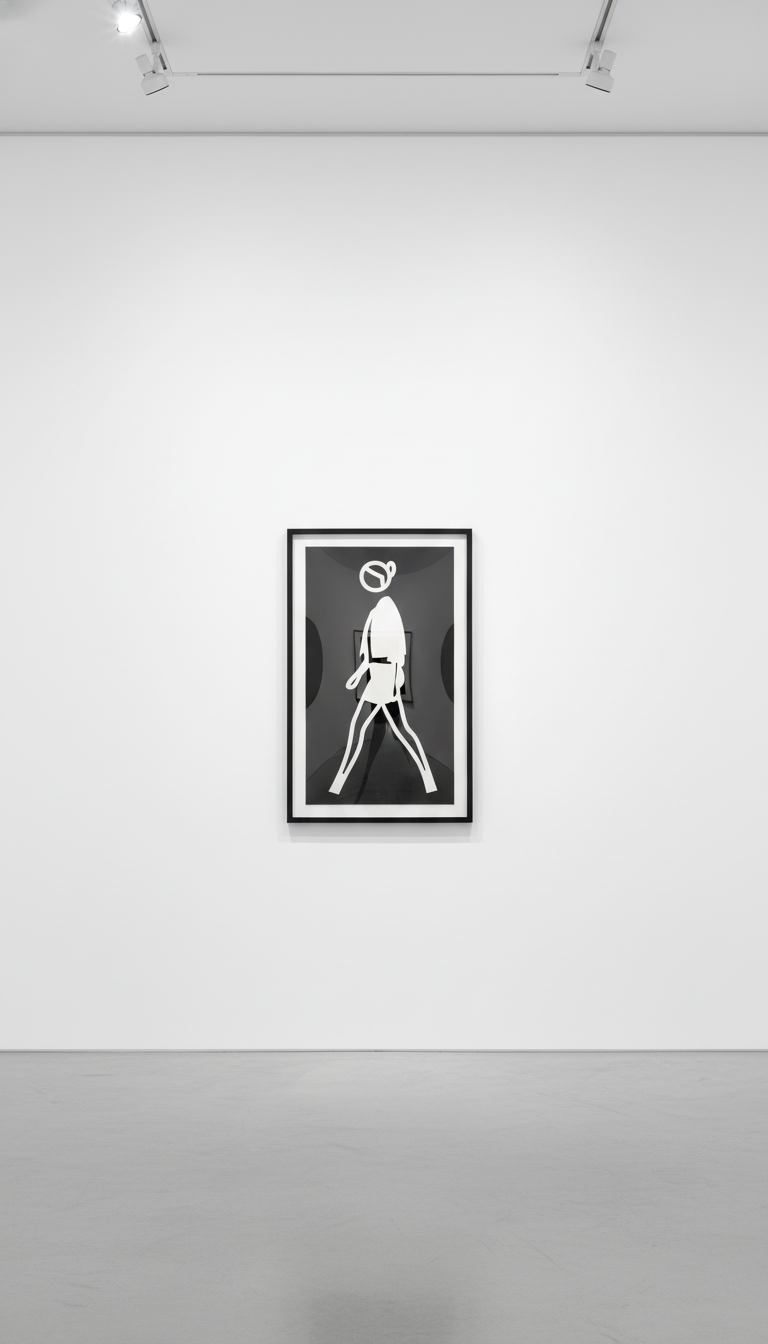 Julian Opie - Natalie Walking 2, 2016, Continuous computer animation on a 55" LCD screen