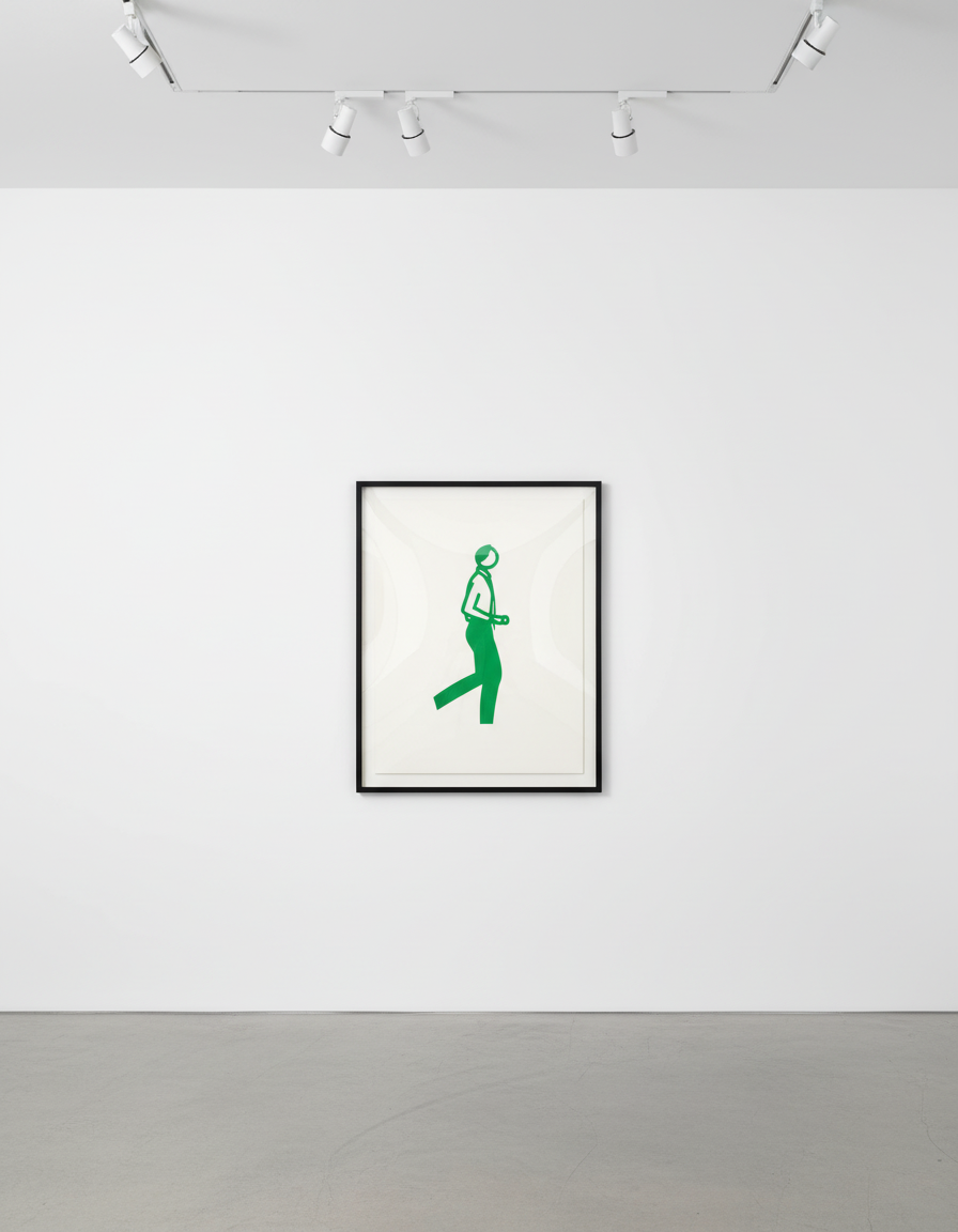 Julian Opie - Running People (Tim), 2020, A series of anodised aluminium figures on Corian bases