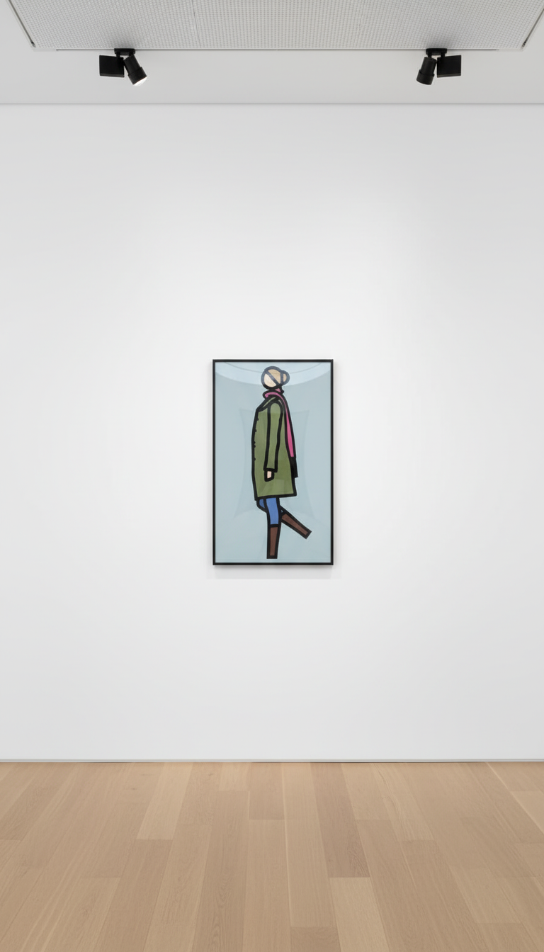 Julian Opie - Sian Walking 3, 2013, Continuous computer animation, computer and 55" LCD screen