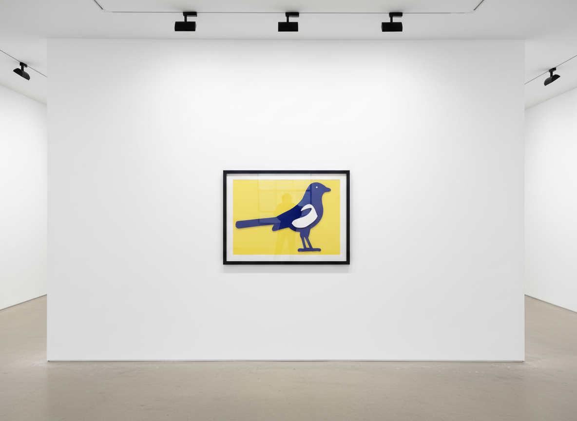 Julian Opie - Small Birds Magpie, 2020, Wall mounted acrylic relief