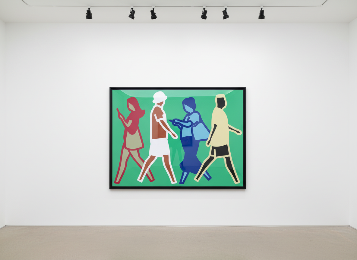 Julian Opie - Walking in Busan 1, 2023, Auto paint on aluminum