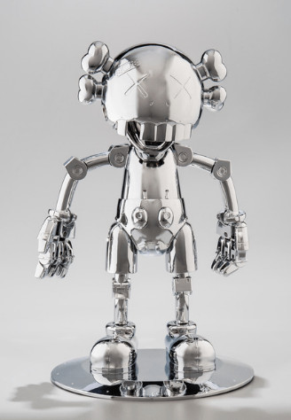 KAWS - Hajime Sorayama No Future Companion Silver Chrome, 2008, Metallized plastic sculpture