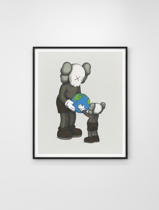 KAWS - Promise, 2022, Screenprint on Stonehenge 250gm Steel Grey