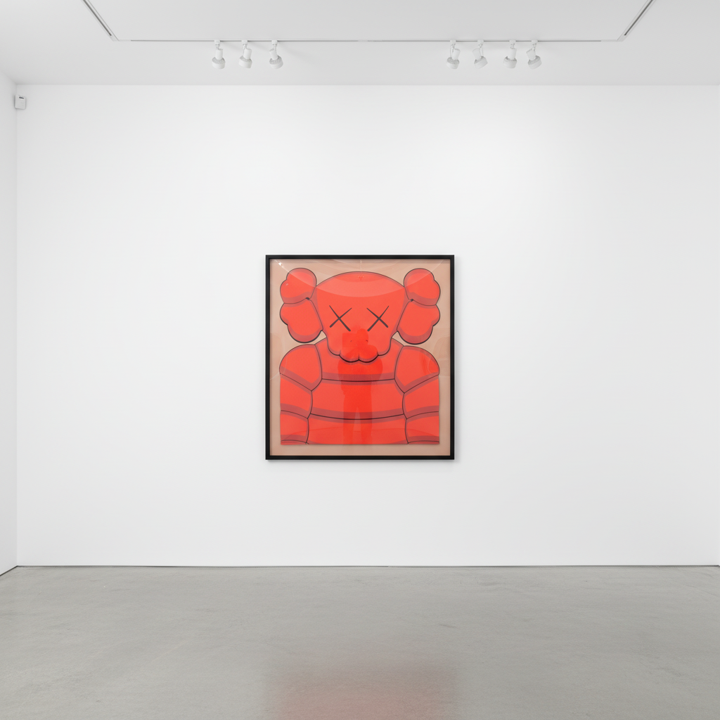 KAWS - WHAT PARTY (orange), 2020, Screen print